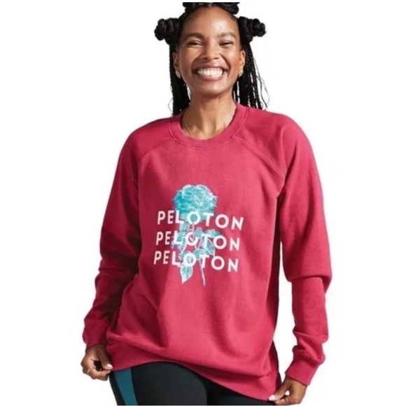 Peloton Rose French Terry Crewneck Sweatshirt Pink - Picture 1 of 6
